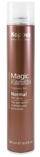 Лаки, спреи для волос (Лак для волос нормальной фиксации с кератином Kapous Magic Keratin Normal Hair Spray 500 мл) - купить по низкой цене с доставкой по России